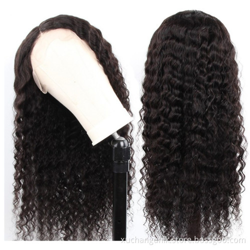 Uniky Brazilian 100% Virgin Water Wave Human Hair 4*4 Lace Frontal Virgin Human Hair Wig with Fast Shipping